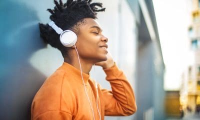A Man Listening to Music