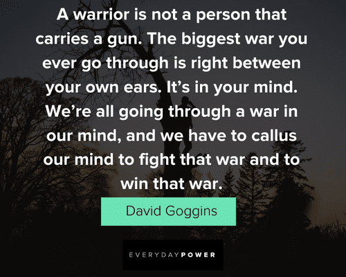 David Goggins quotes that carries a gun