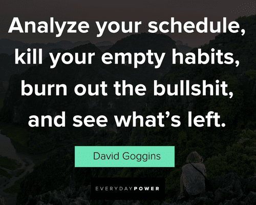 David Goggins quotes on analyze your schedule