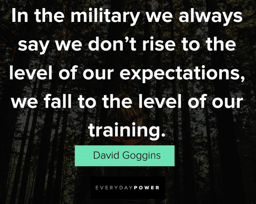David Goggins quotes to the level of our expectations
