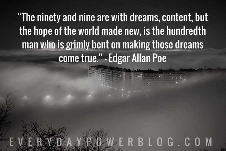 Edgar Allan Poe Quotes about the ninety and nine are with dreams