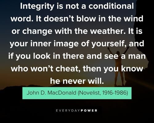 good vibe quotes about Integrity is not a conditional word