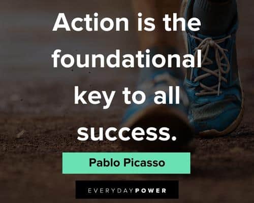 gym quotes about action is the foundaational key to all success