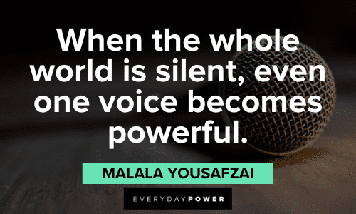 Malala Yousafzai Quotes about speaking up