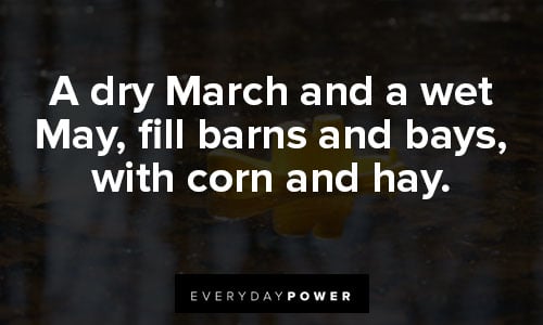 march quotes about a A dry March and a wet May, fill barns and bays, with corn and hay