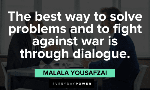Malala Yousafzai Quotes about dialogue