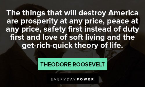 theodore roosevelt quotes the things that will destroy America